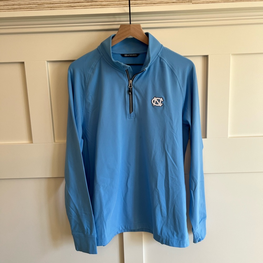 UNC Carolina Blue Cutter & Buck Blue Quarter-Zip Pullover